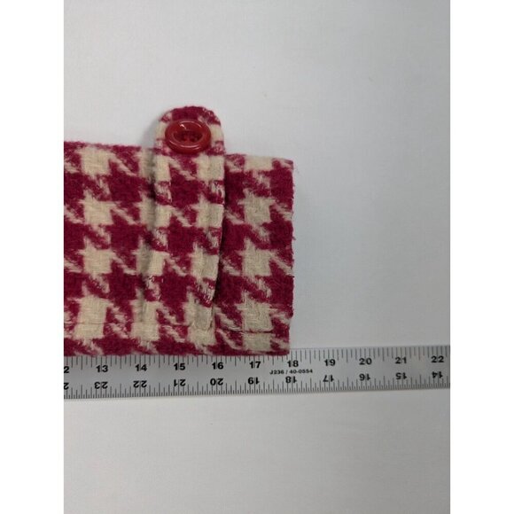 DIA Wool Alpaca Hot Pink Large Hounds Tooth Fitted Coat Size Small - Picture 14 of 15